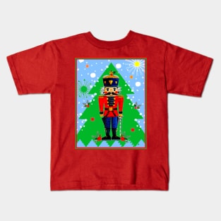 Nutcracker : Vintage Wooden Soldier Christmas Print Kids T-Shirt